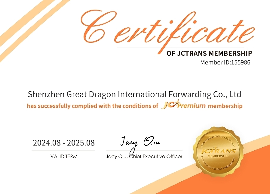 CERTIFICATE OF JCTRANS